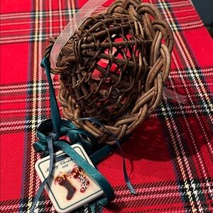 Longaberger Vintage Wicker Ornament with Ribbon🎄